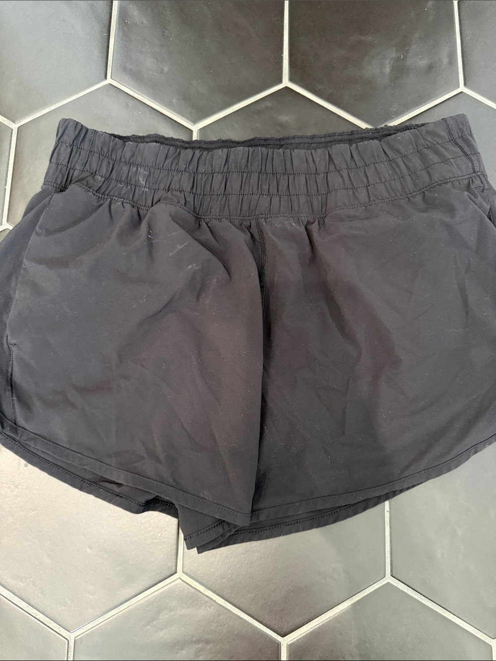 Women's Black Athletic Shorts with Elastic Waist